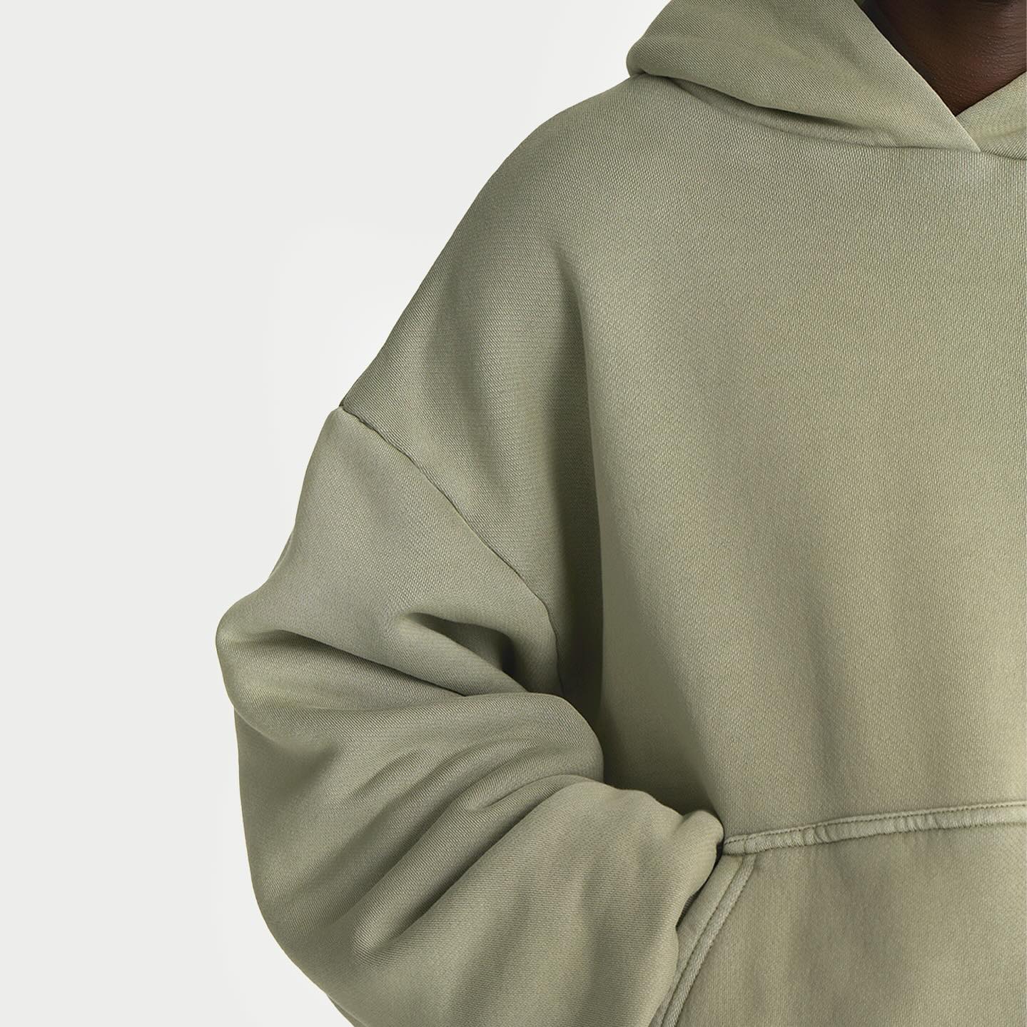 1000gsm double layered hoodie olive green