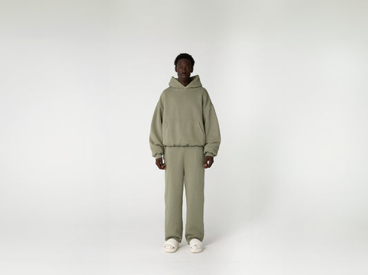 1000gsm double layered hoodie olive green